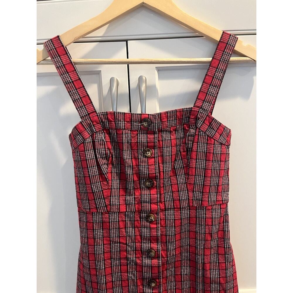 Hollister Black & Red Plaid Cotton Dress Women's size XS - Picture 2 of 7